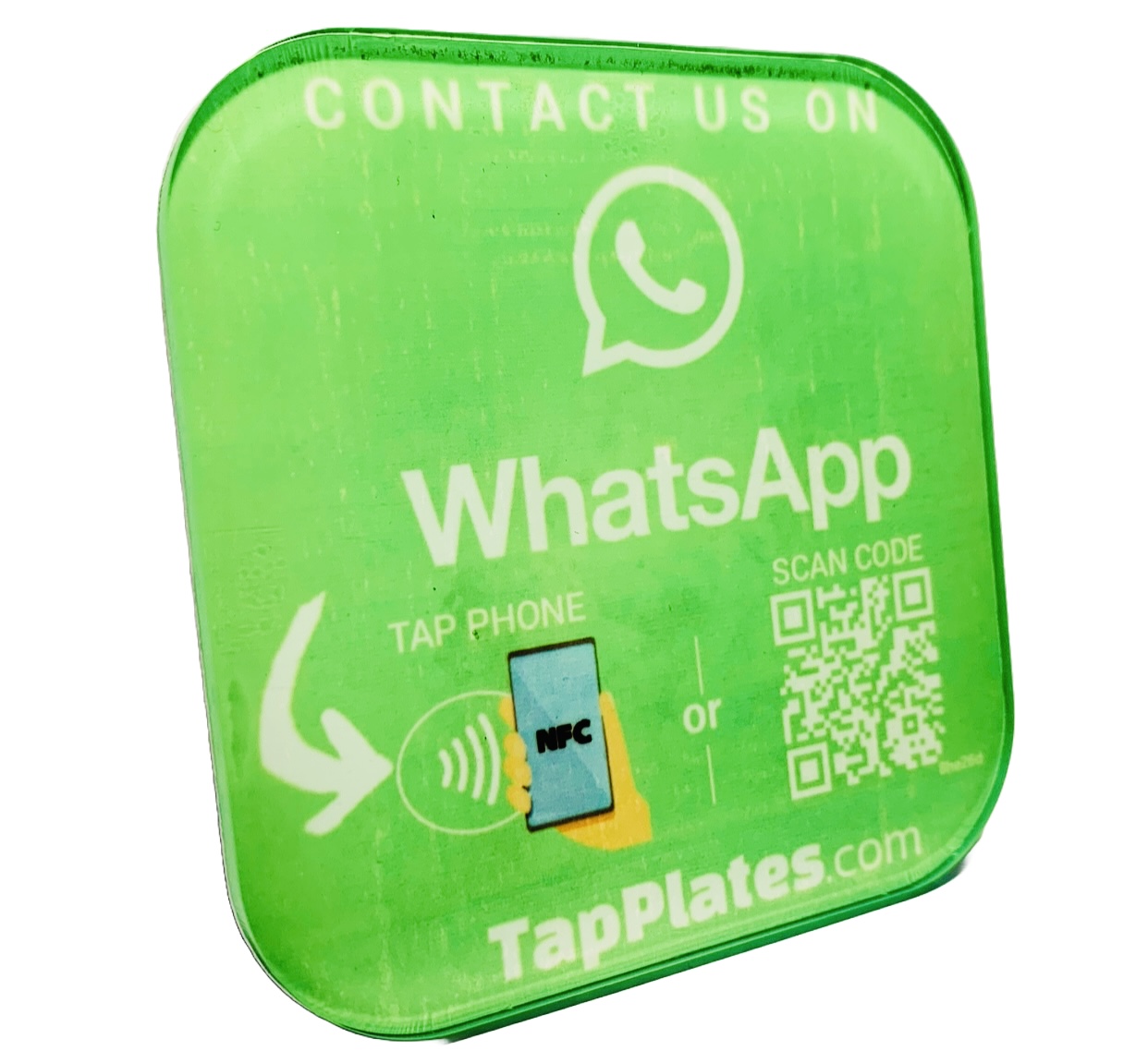 WhatsApp Plate (NFC & QR Enabled)